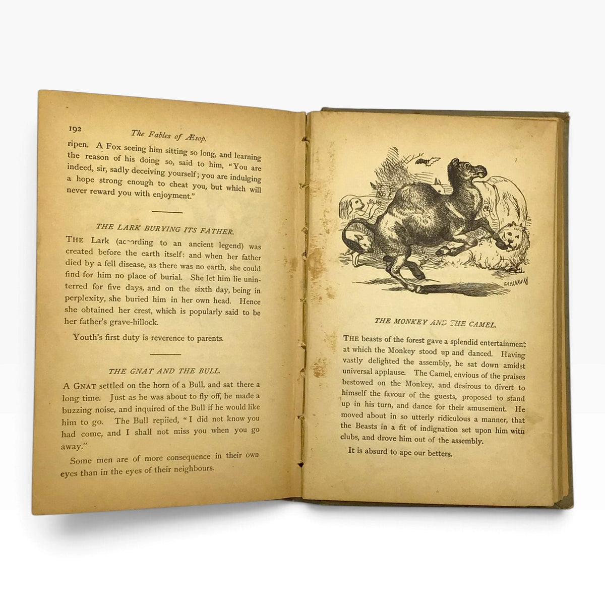 Antique Aesop's Fables 1889 Illustrated Edition – Pollard & Moss – Vintage Book