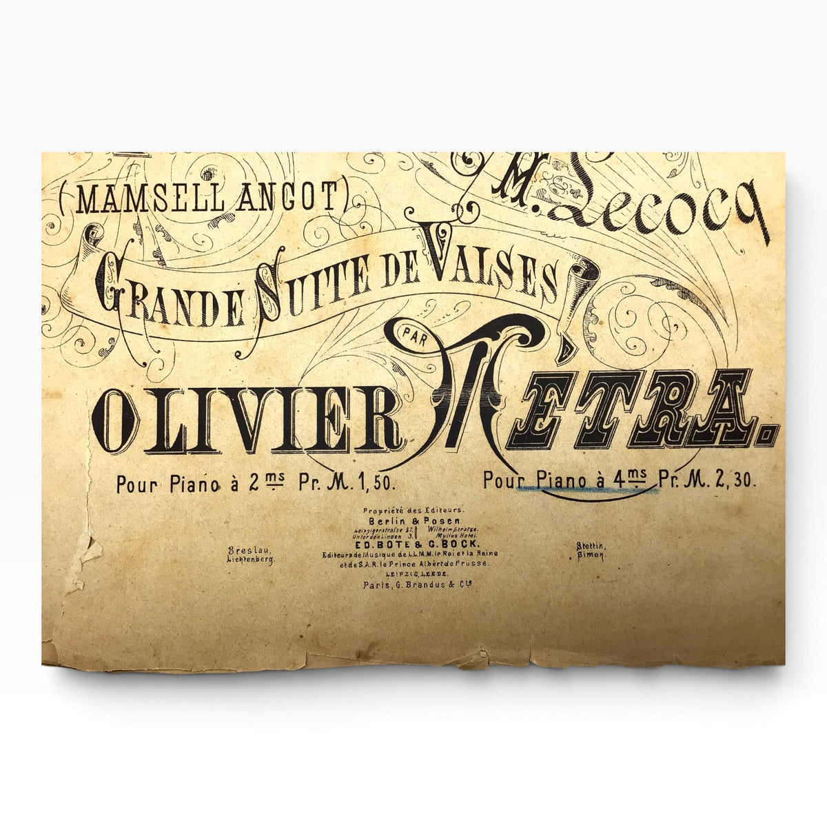 The Daughter of Madame Angot (La Fille de Madame Angot) Grande Suite de Valses – Charles Lecocq – Olivier Metra – 1873