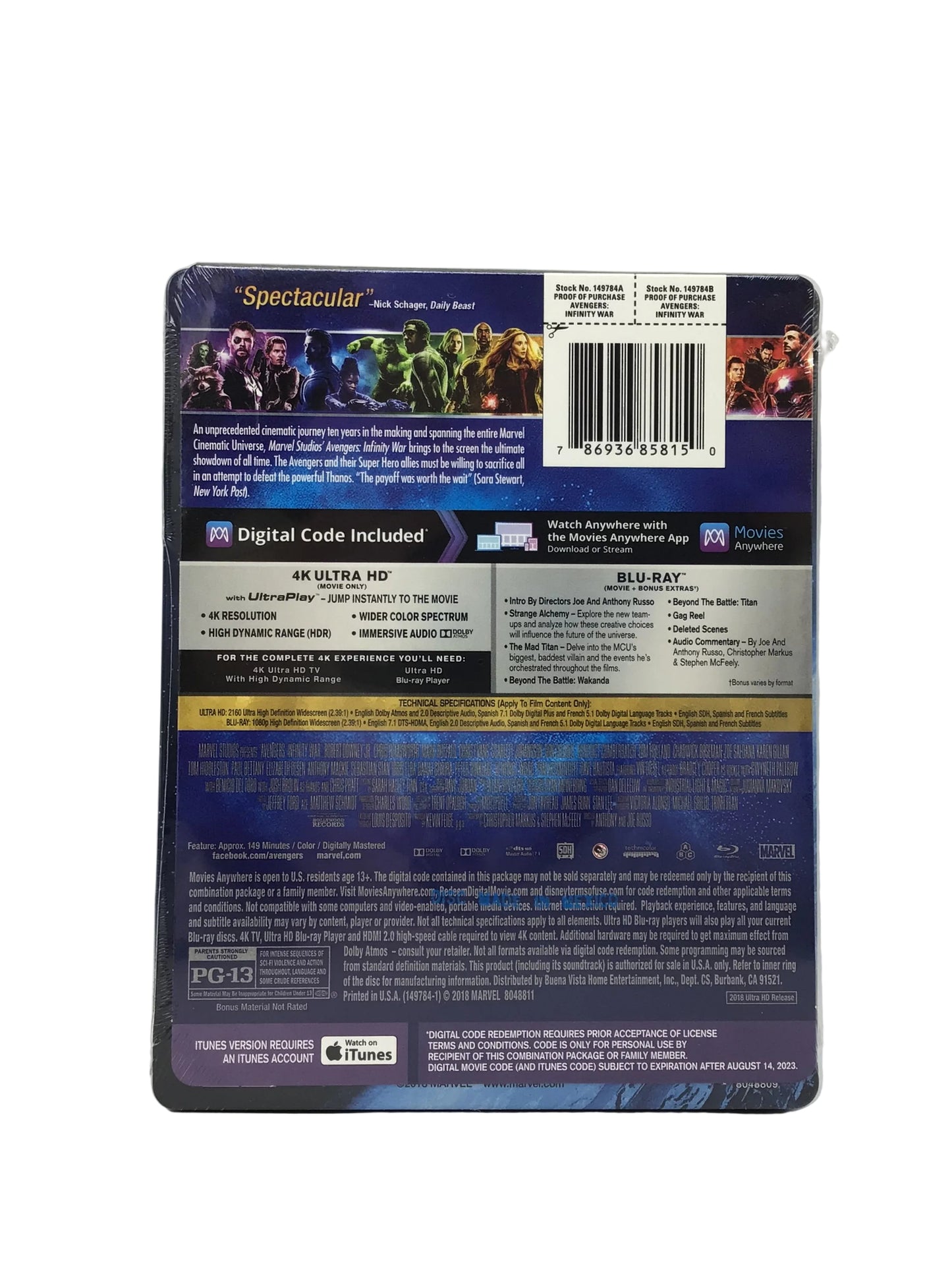 Avengers: Infinity War Limited Edition 4K Ultra HD SteelBook Blu-ray – Best Buy Exclusive