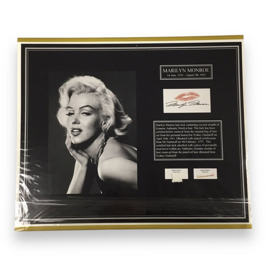 Marilyn Monroe Original Hair Lock with Used Towel Piece and COA