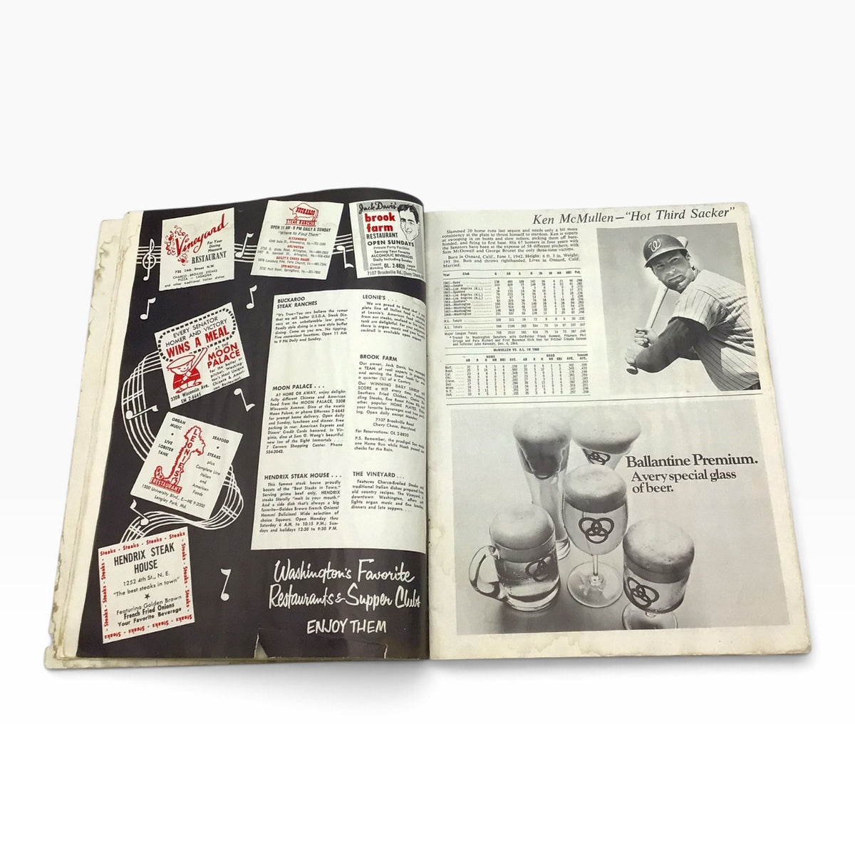 1969 Washington Senators Official Baseball Program & Scorecard – Ted Williams Cover