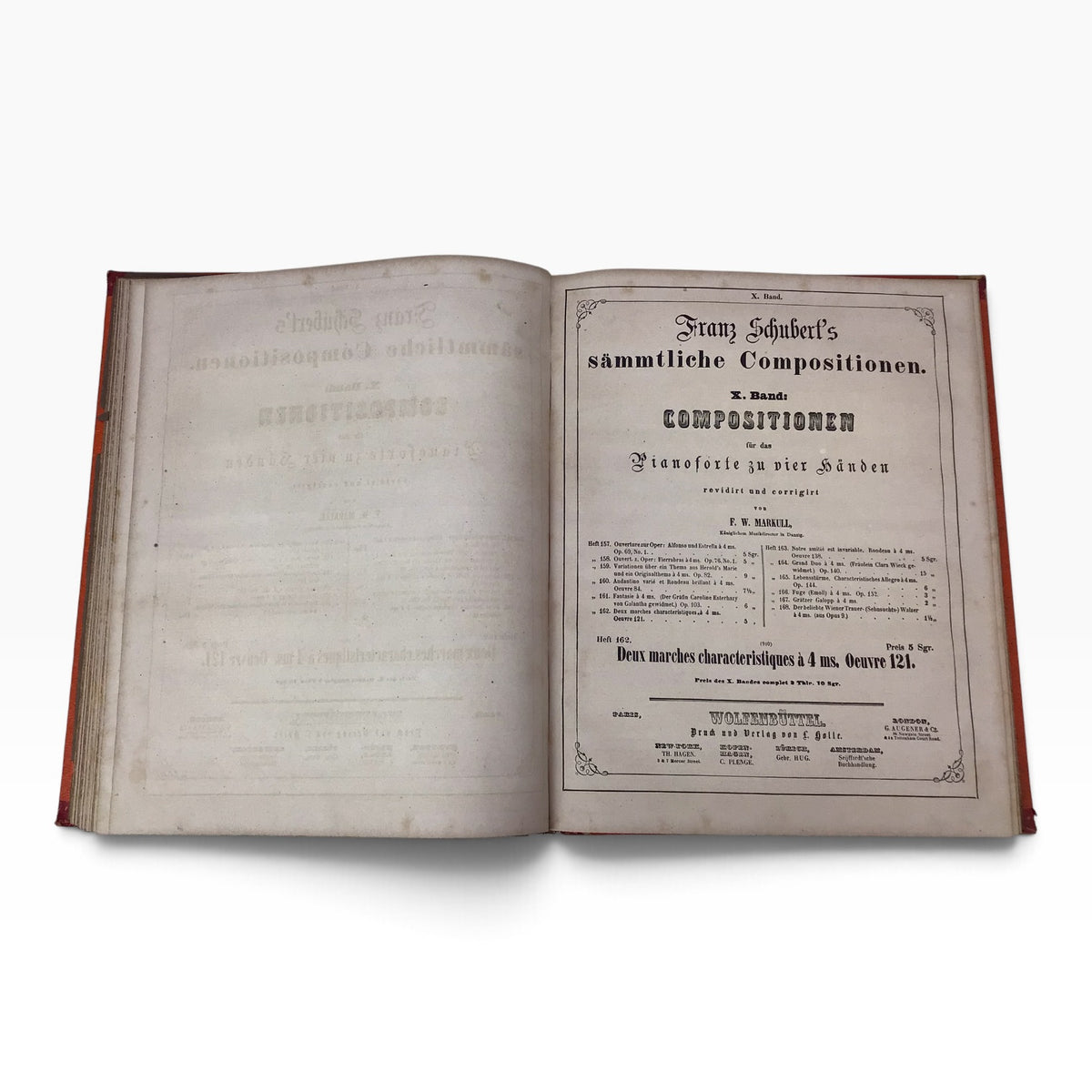 Franz Schubert Complete Compositions Piano Four Hands 2 Volume 10 – Antique German Piano Music Book