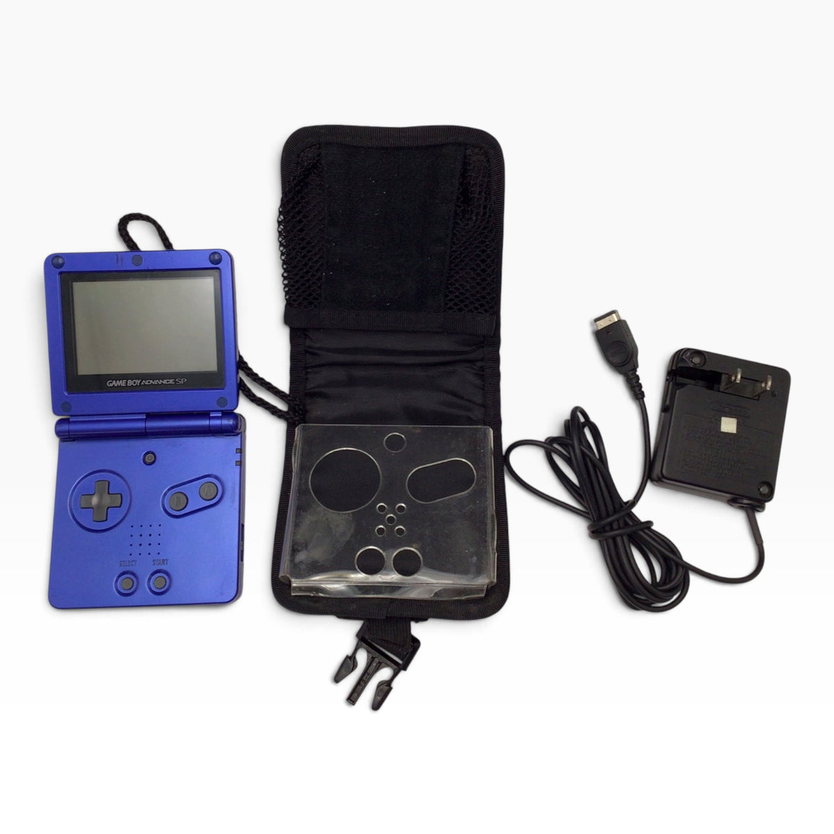 Nintendo Game Boy Advance SP Blue Console AGS-001 with Case & Charger AGS-002