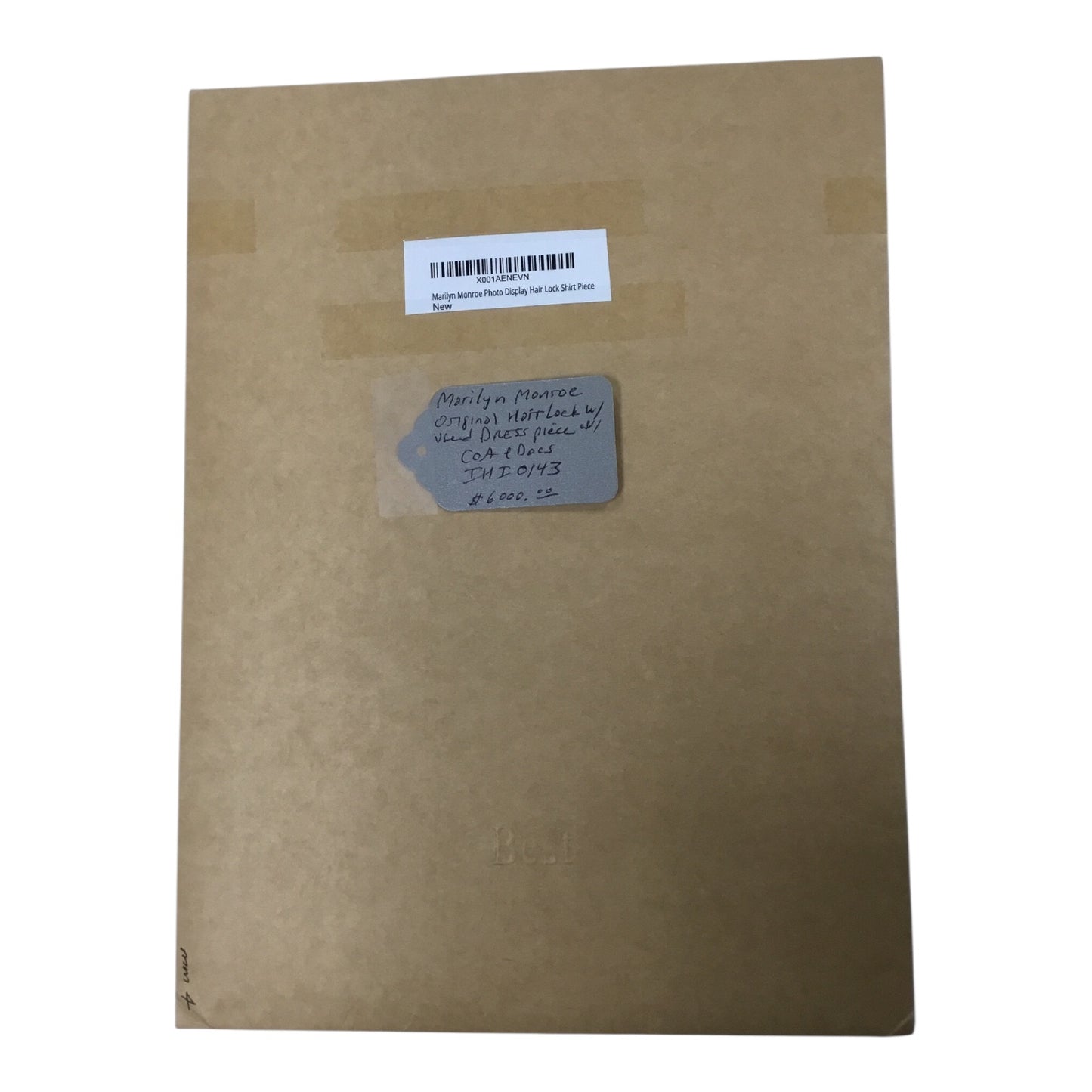 Marilyn Monroe Original Hair Lock with Used Dress Piece and COA