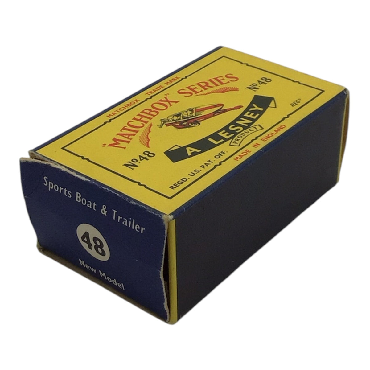 Lesney Matchbox Series No. 48 Sports Boat & Trailer w/ Original Box