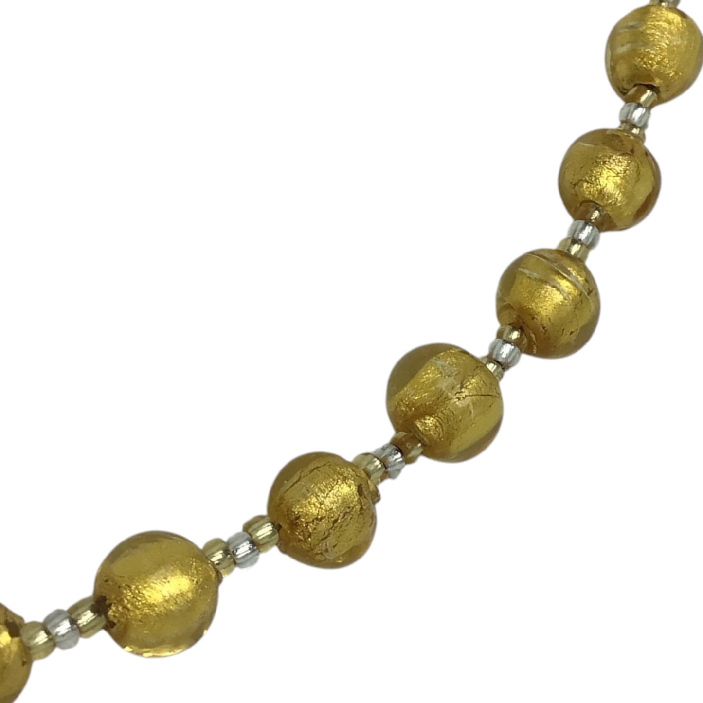 Gold Glass Bead Necklace