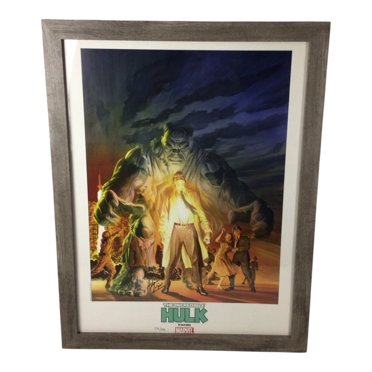 Framed The Incredible Hulk Poster Signed by Herb Trimpe - Limited Edition 376/399