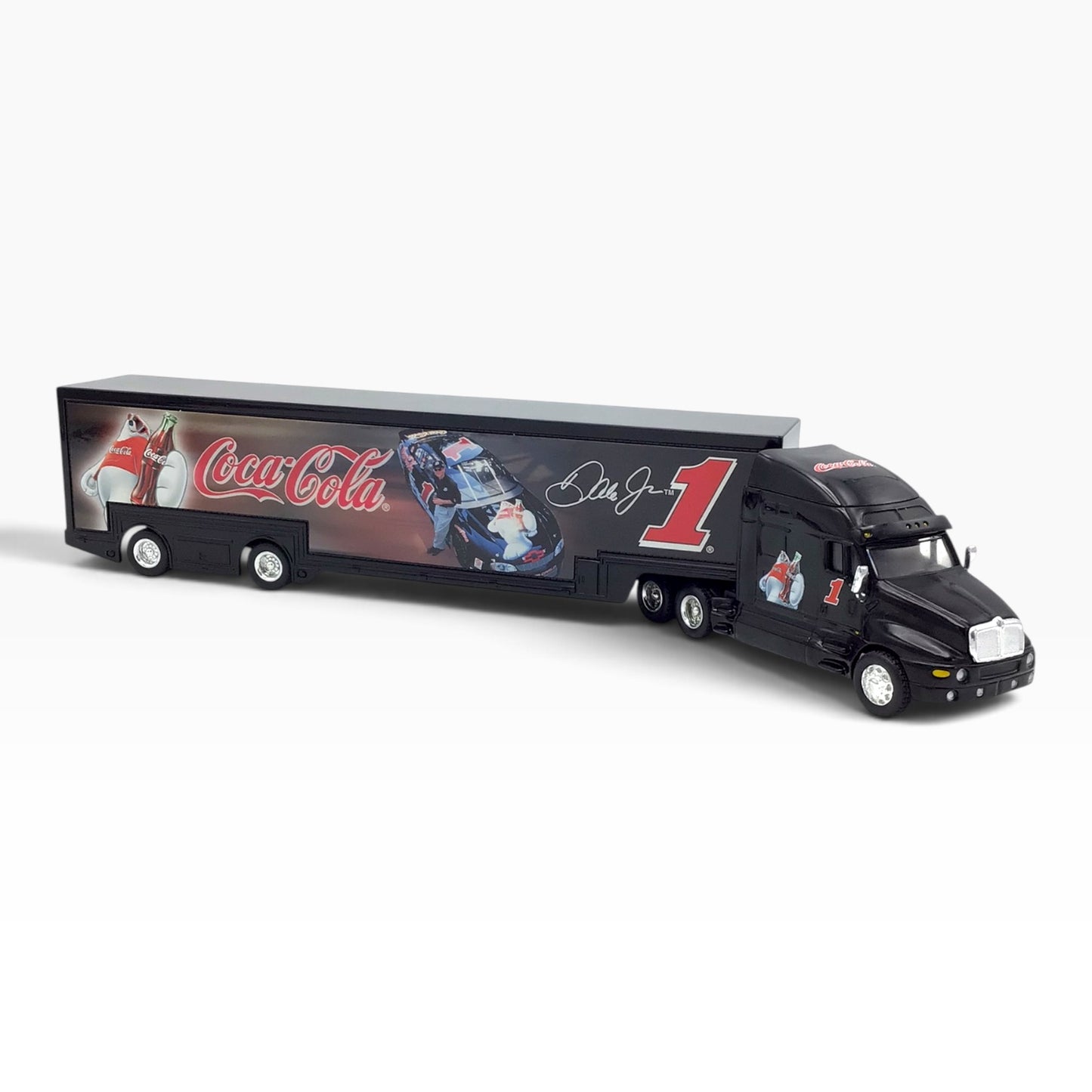 Dale Earnhardt Jr. #1 1998 Coca-Cola Polar Bear NASCAR Hauler Scale Model Truck & Trailer – Limited Edition