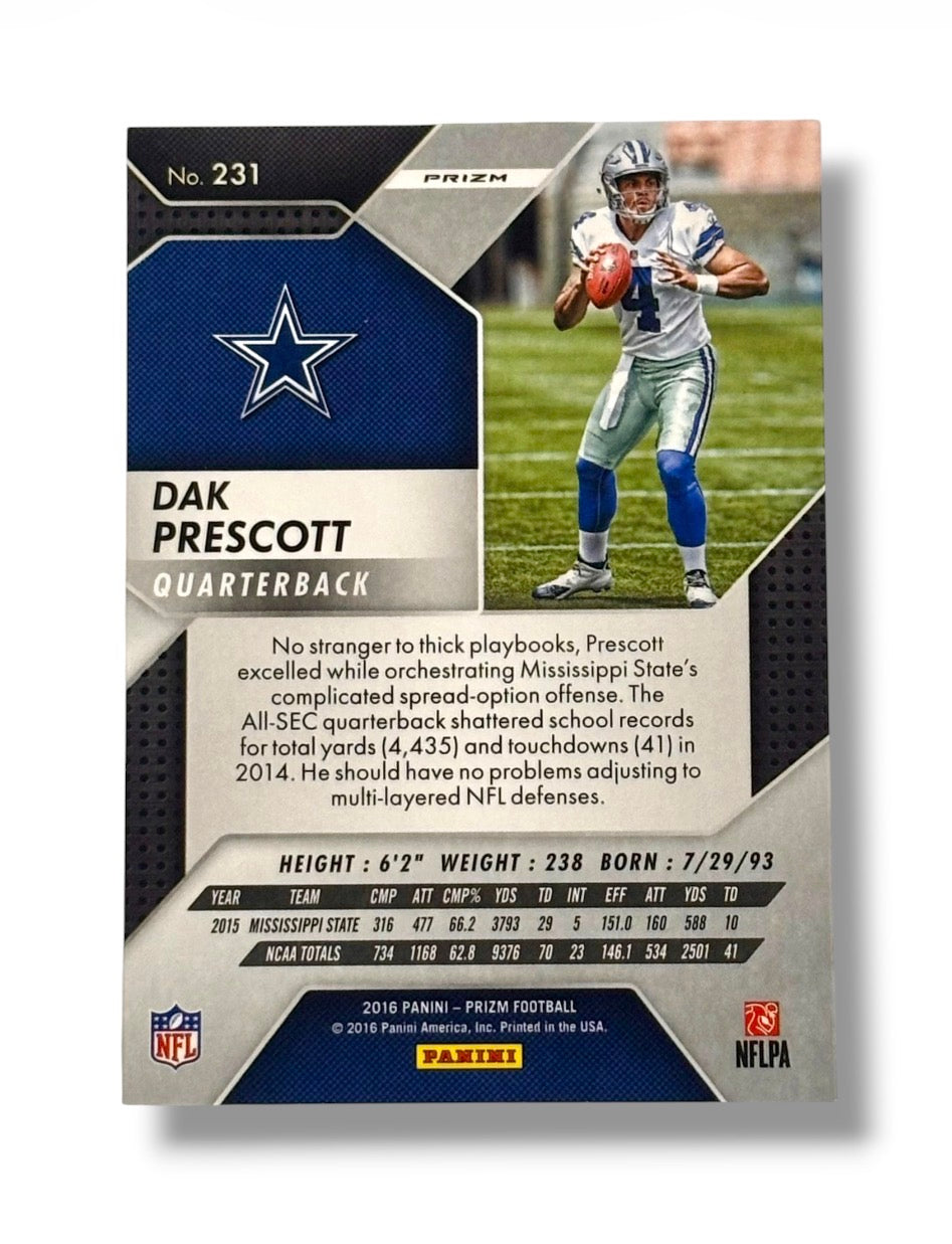 2016 Prizm Silver Rookie RC #231 Dak Prescott