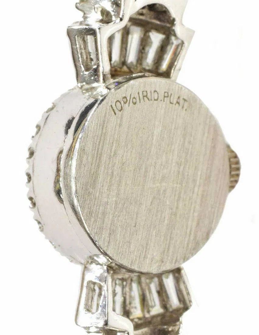 OMEGA 4.33 CTTW Diamond Art Deco Style Watch | Platinum & 14K White Gold