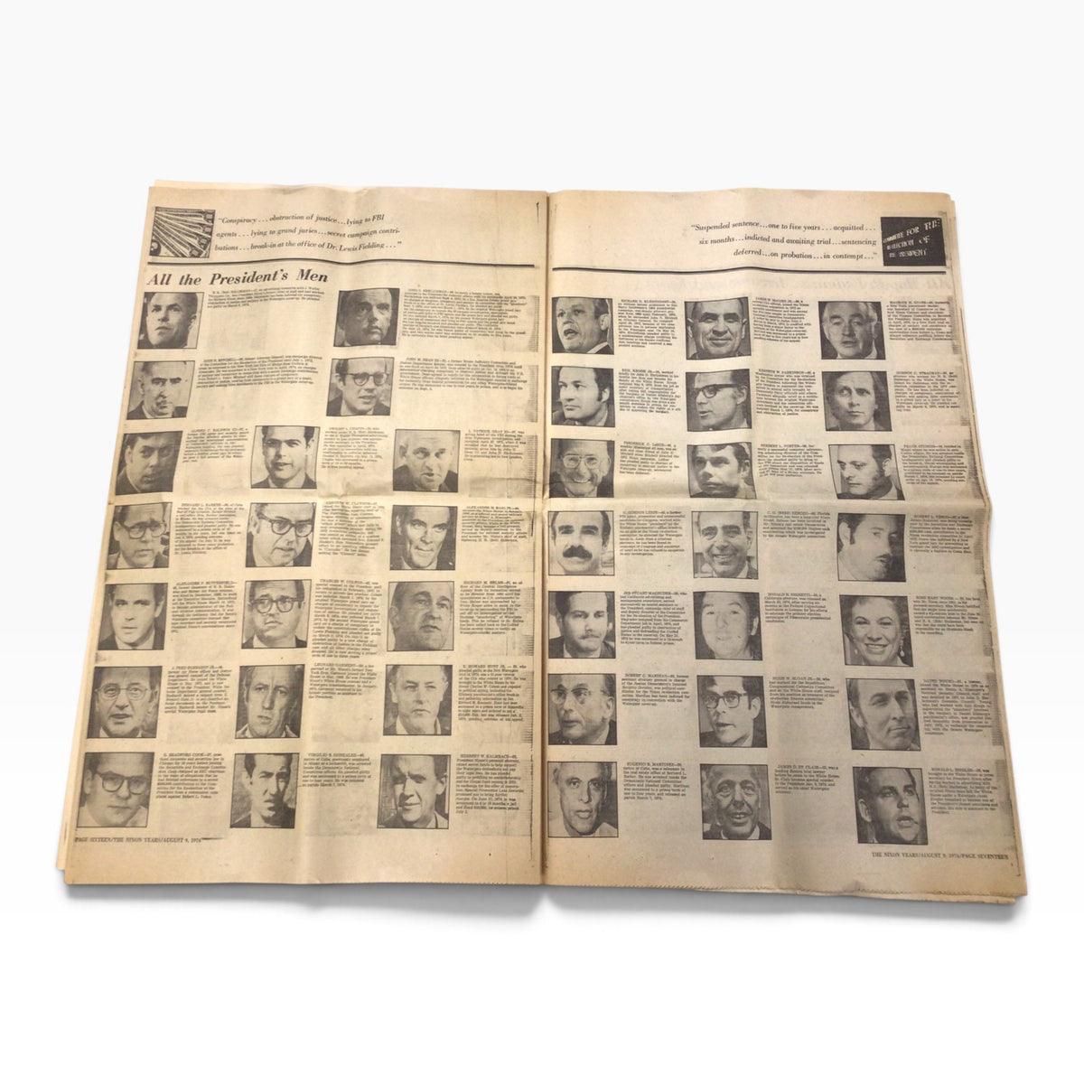 Washington Post August 9, 1974 – Nixon Resigns – Ford Takes Over Presidency – Complete Edition with Supplement