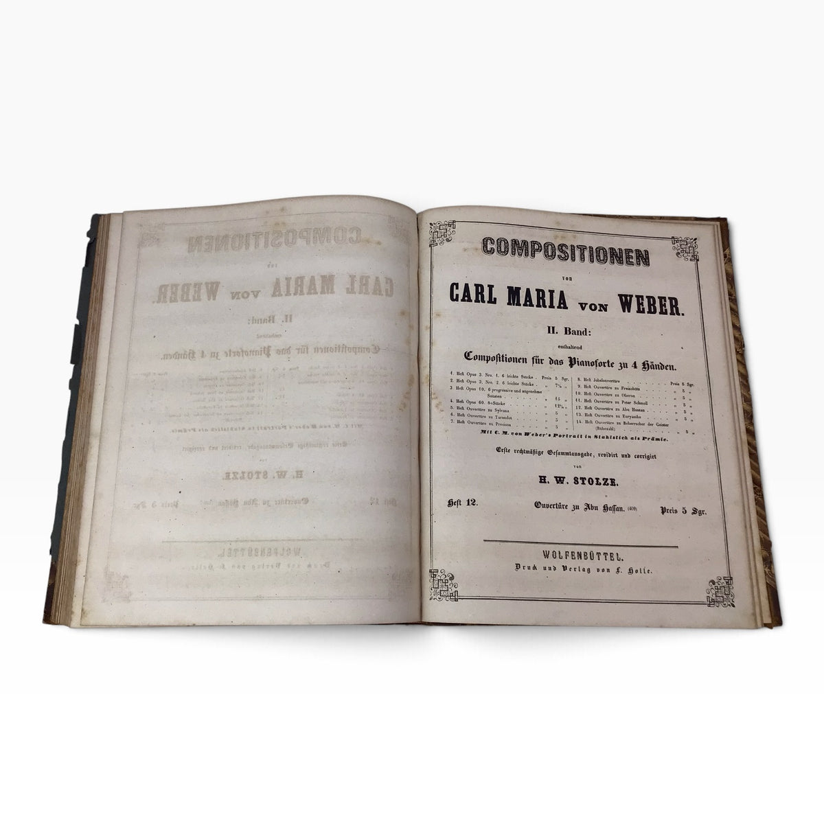 Weber’s Works for Pianoforte Volume 2 – Antique German Piano Music Sheet Book