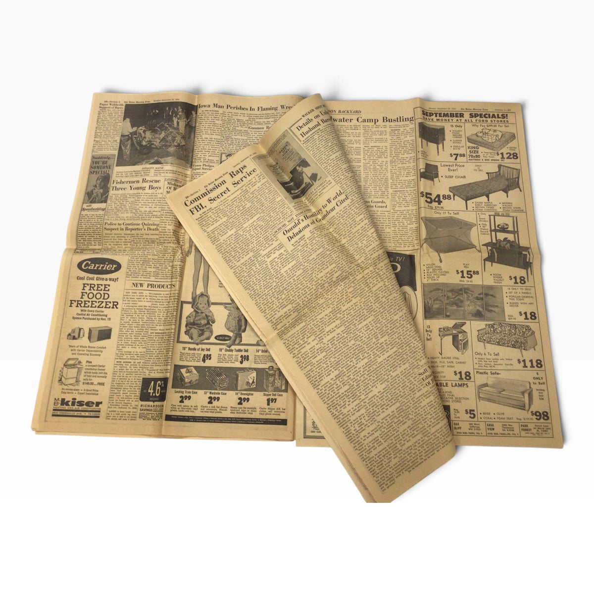 Dallas Morning News September 28, 1964 – Oswald Kennedy Warren Report – Vol. 115 No. 364