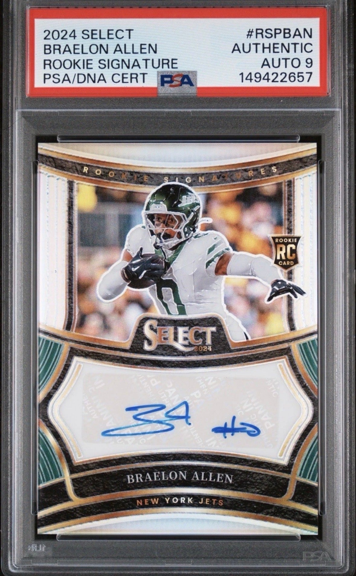 2024 Select Rookie Signature /399 Braelon Allen RC PSA Auth Auto 9 Pop 1! - 149422657