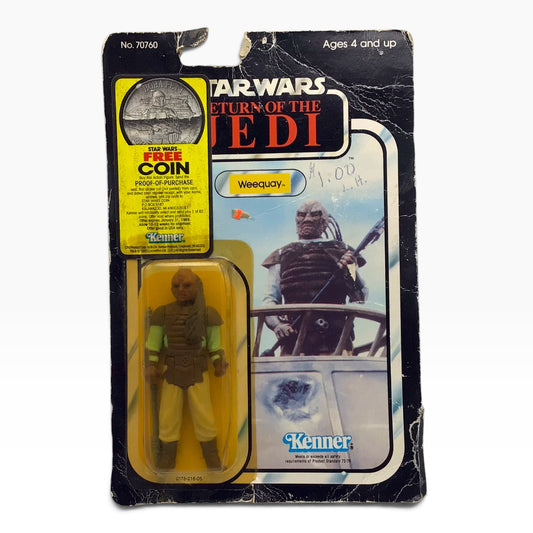 Vintage 1983 Kenner Star Wars Return of the Jedi Weequay 3.75" Action Figure – Original Carded Packaging – #70760