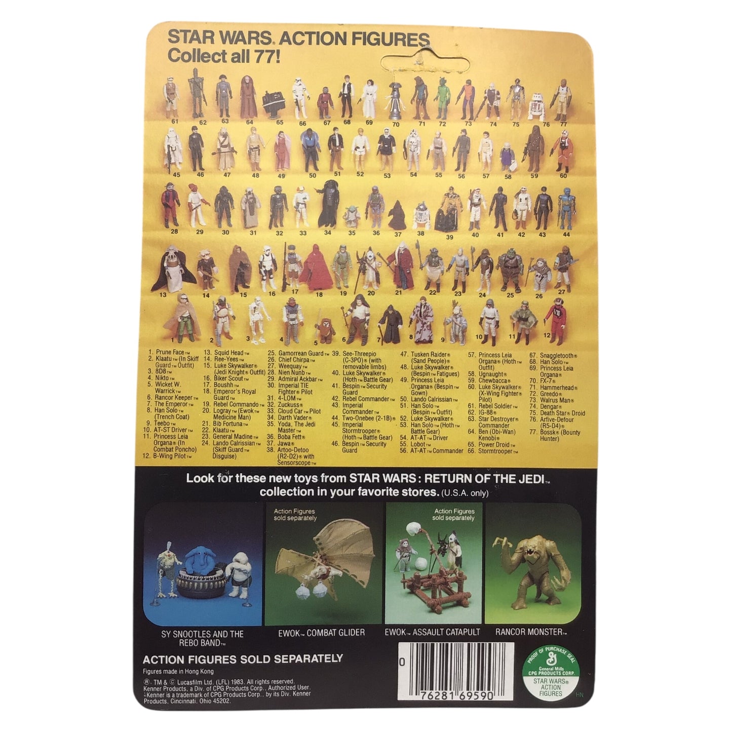 Kenner Star Wars R2-D2 with Sensorscope Action Figure – Return of the Jedi Carded Figure (Unpunched)