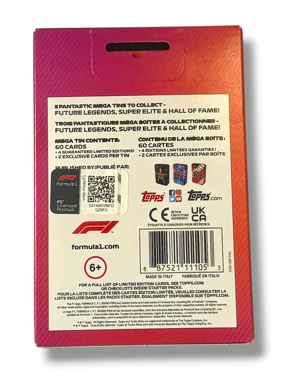 2022 Topps Turbo Attax Formula One F1 Racing Factory Sealed Mega Tin - 66 Cards