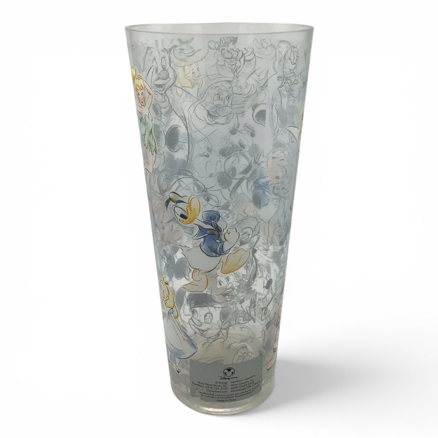 Disney Store Vase w/ Sketch Design - Donald Duck, Alice, Tinkerbell, etc