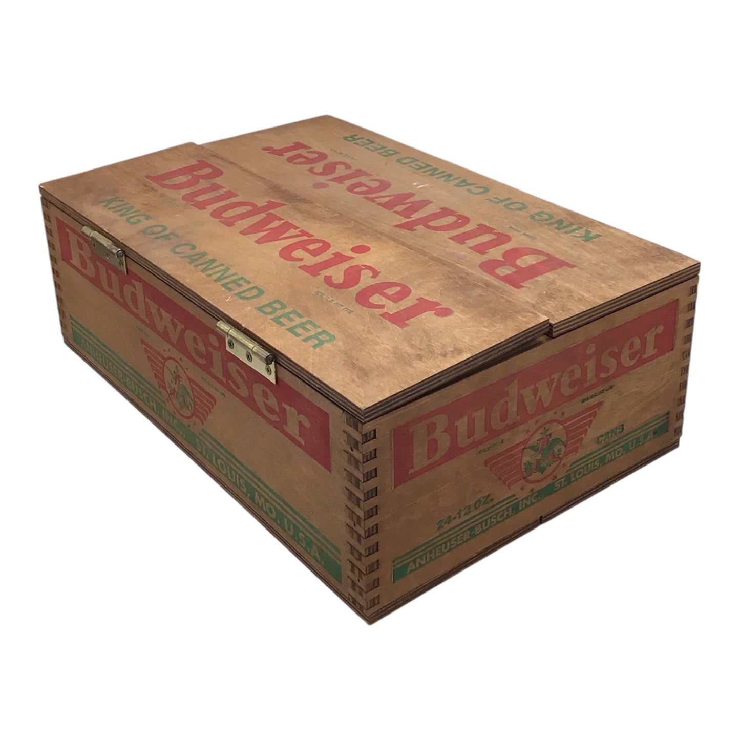 Vintage Budweiser King of Canned Beer Wooden Box