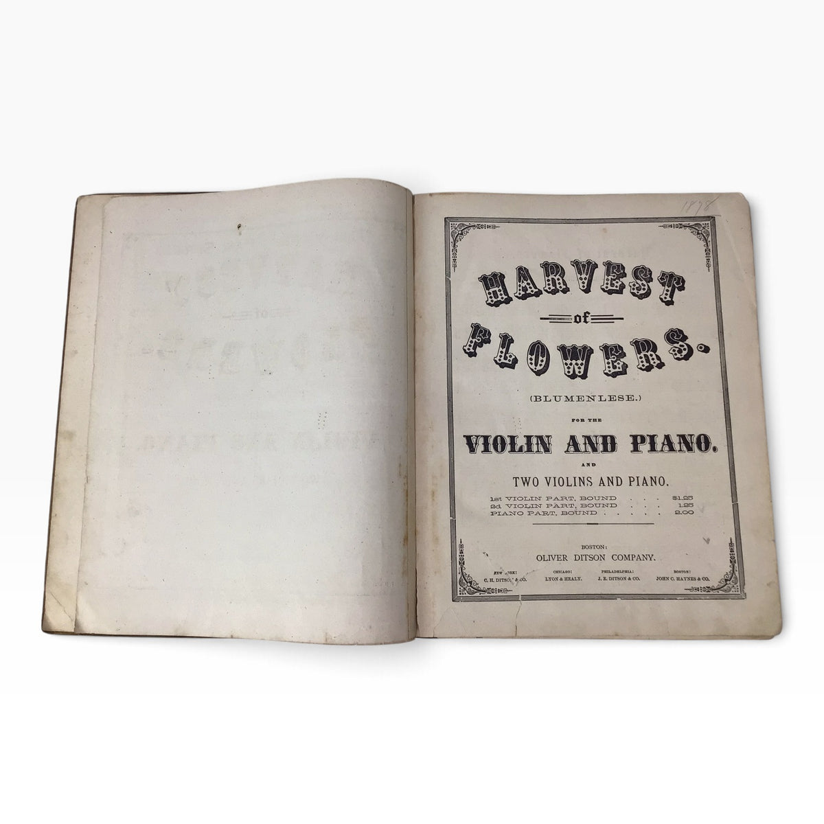 Harvest of Flowers Blumenlese Violin & Piano – Vintage Music Sheet Book