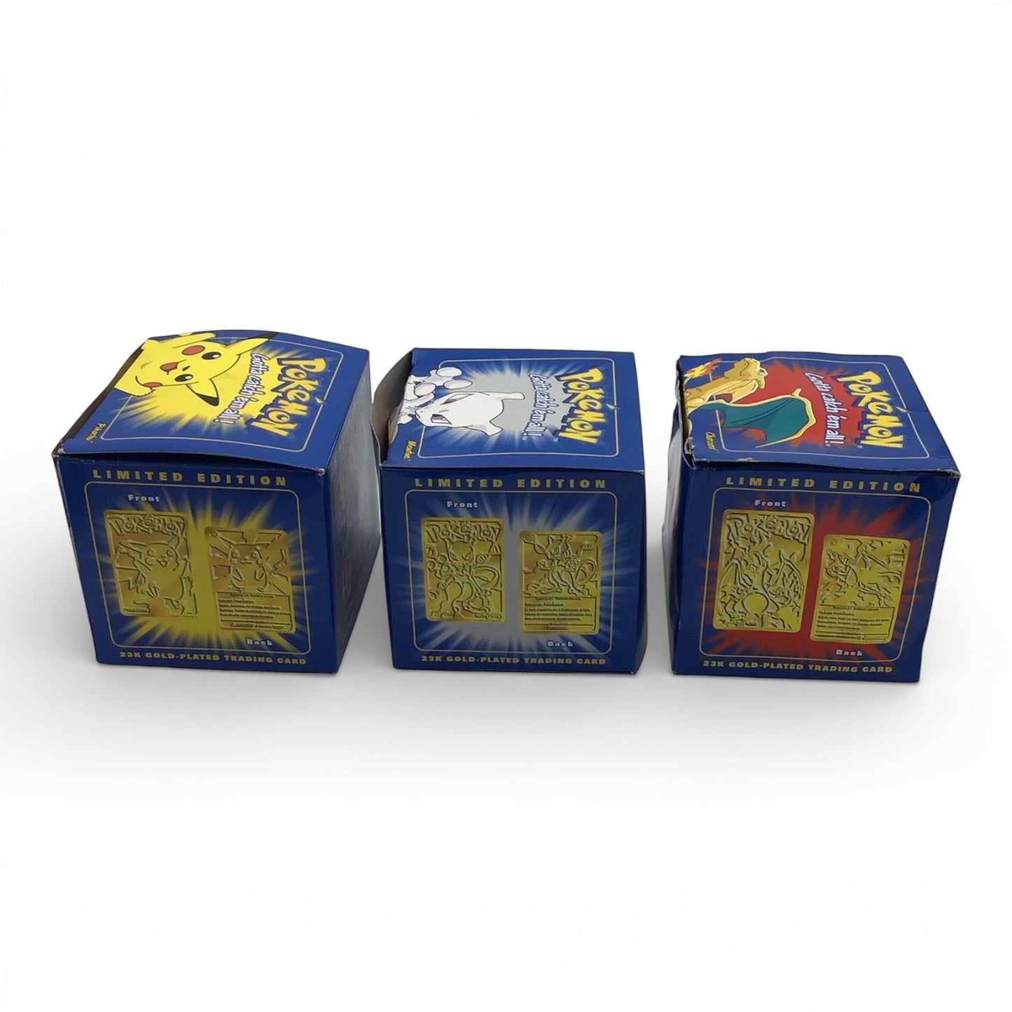 1999 Pokemon Burger King Limited Edition Gold Plated Card Set with Original BK Bags