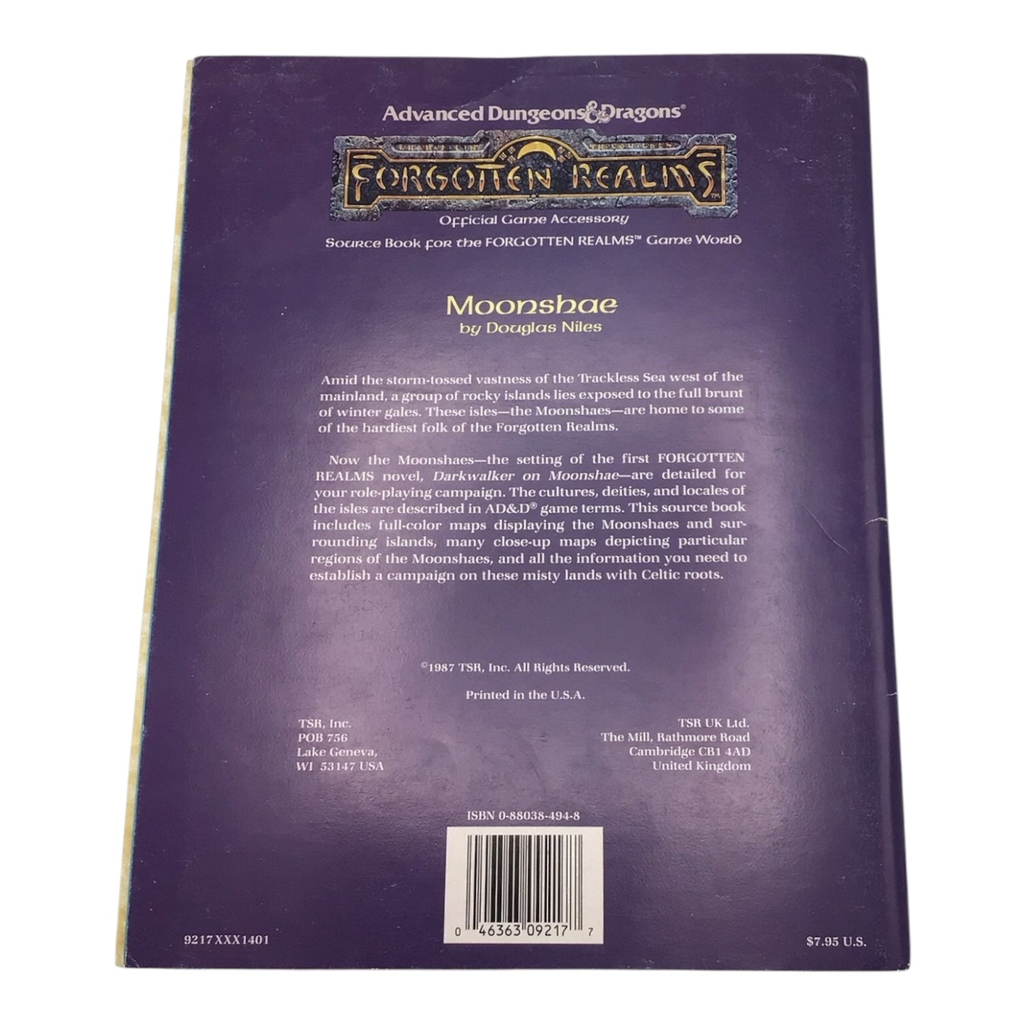 Advanced Dungeons & Dragons Forgotten Realms Moonshae FR2 #9217 1987