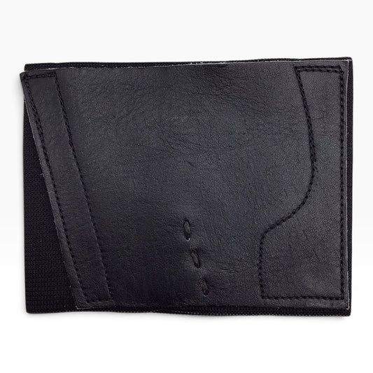 Black Elastic Ankle Band Velcro with Leather Gun Holster