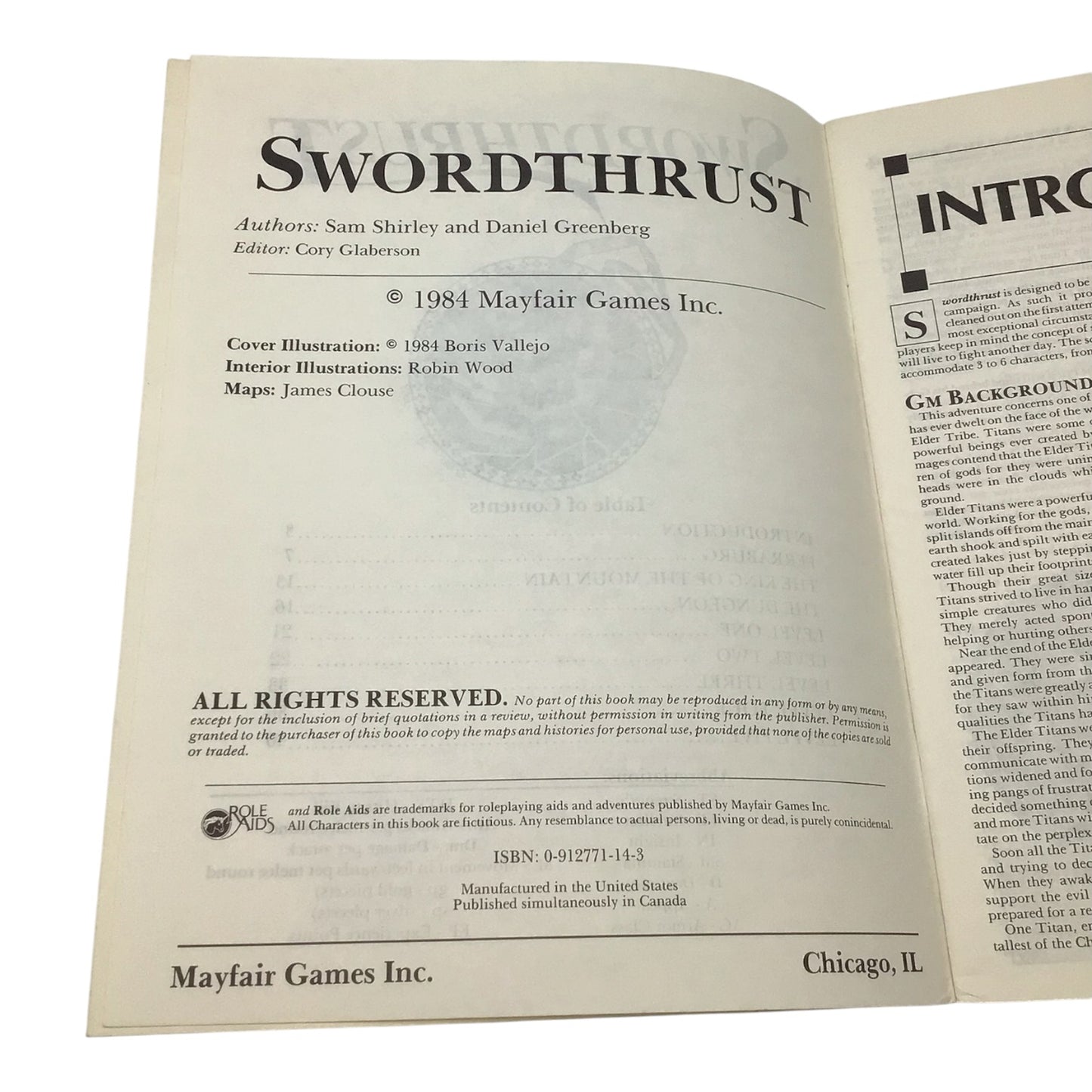 Advanced Dungeons & Dragons Role Aids Swordthrust (1984)