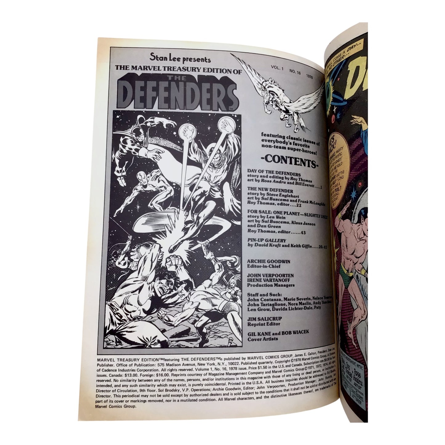 The Defenders – Marvel Treasury Edition #16 (1978) – World's Wildest Super-Group - NM
