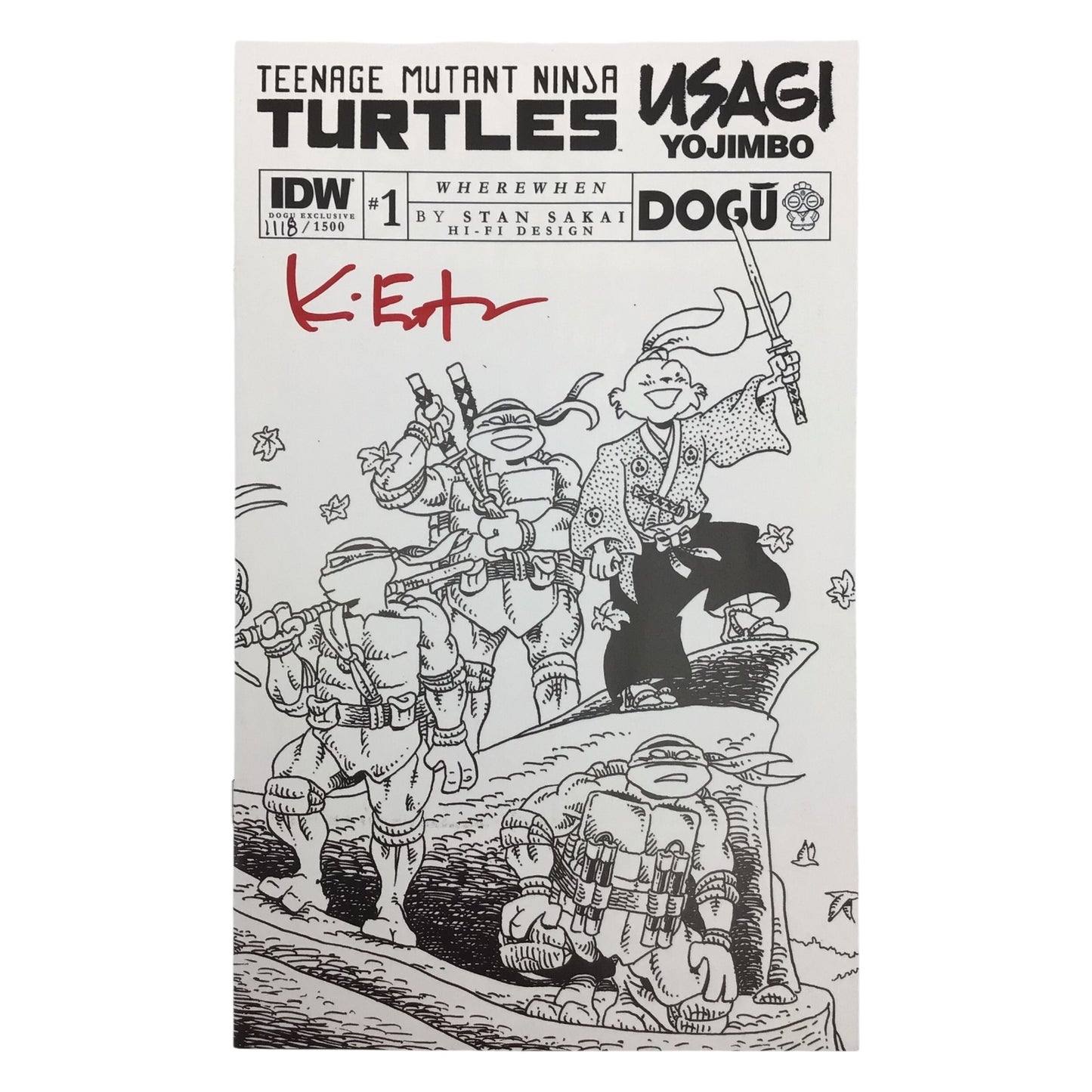 TMNT Usagi Yojimbo: WhereWhen #1 Dogu Exclusive #1118/1500 Signed by Kevin Eastman – COA