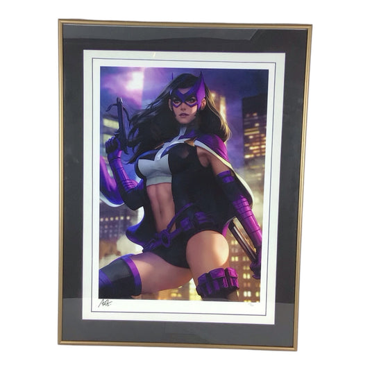 Framed Huntress Birds of Prey Art Print Signed by Stanley Artgerm Lau 175/500