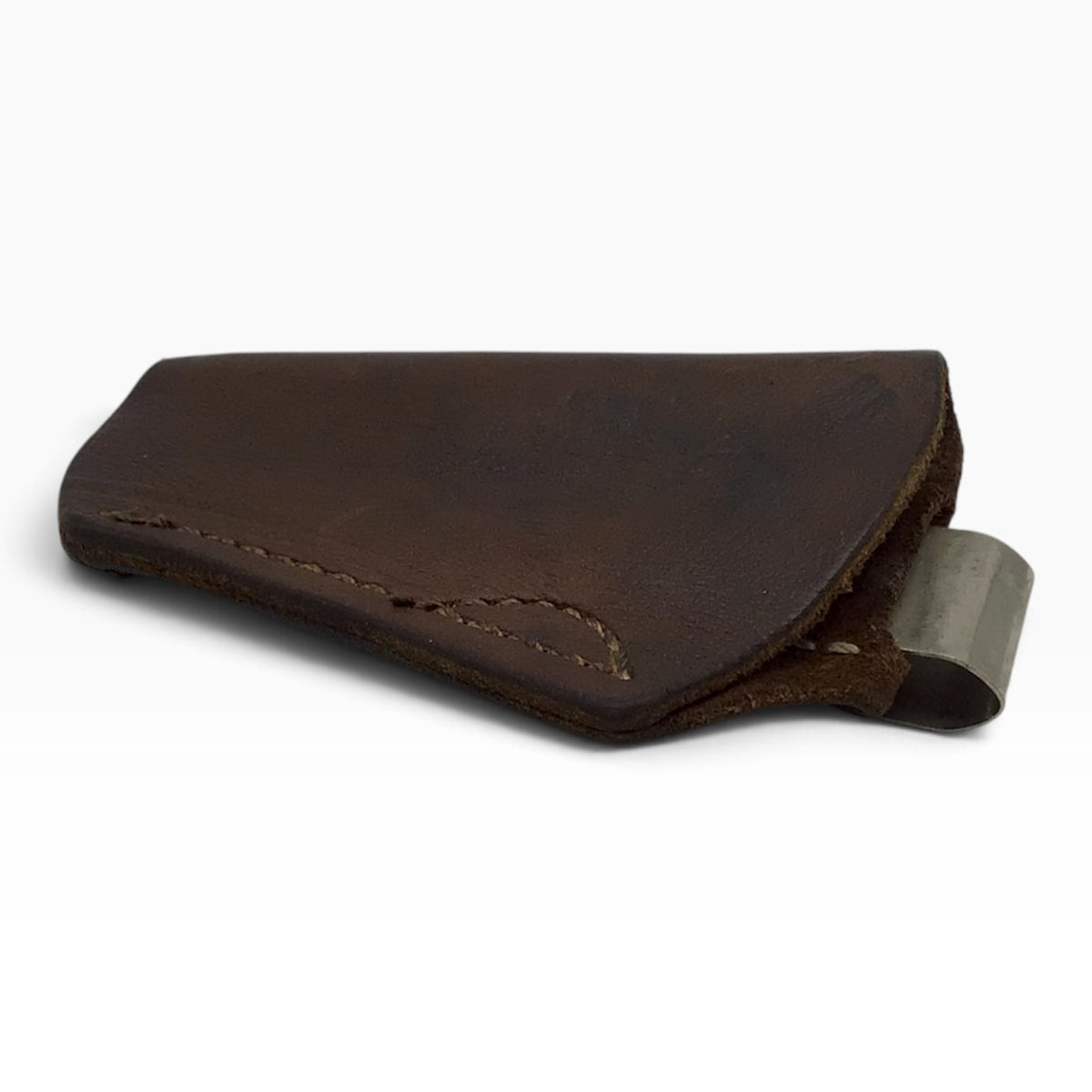 Small Vintage Brown Leather Clip Holster