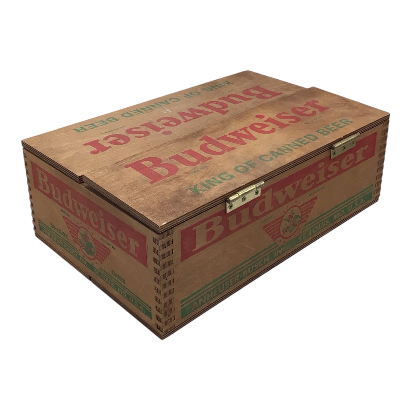 Vintage Budweiser King of Canned Beer Wooden Box