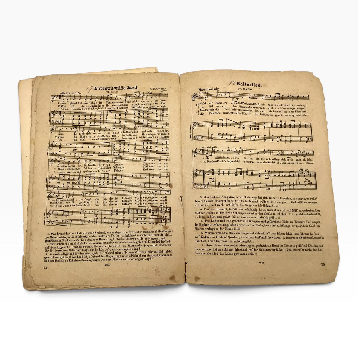 Germany: Collection of the Most Patriotic Songs Antique Pianoforte Music Sheet – Sammlung der beliebtesten Vaterlandslieder