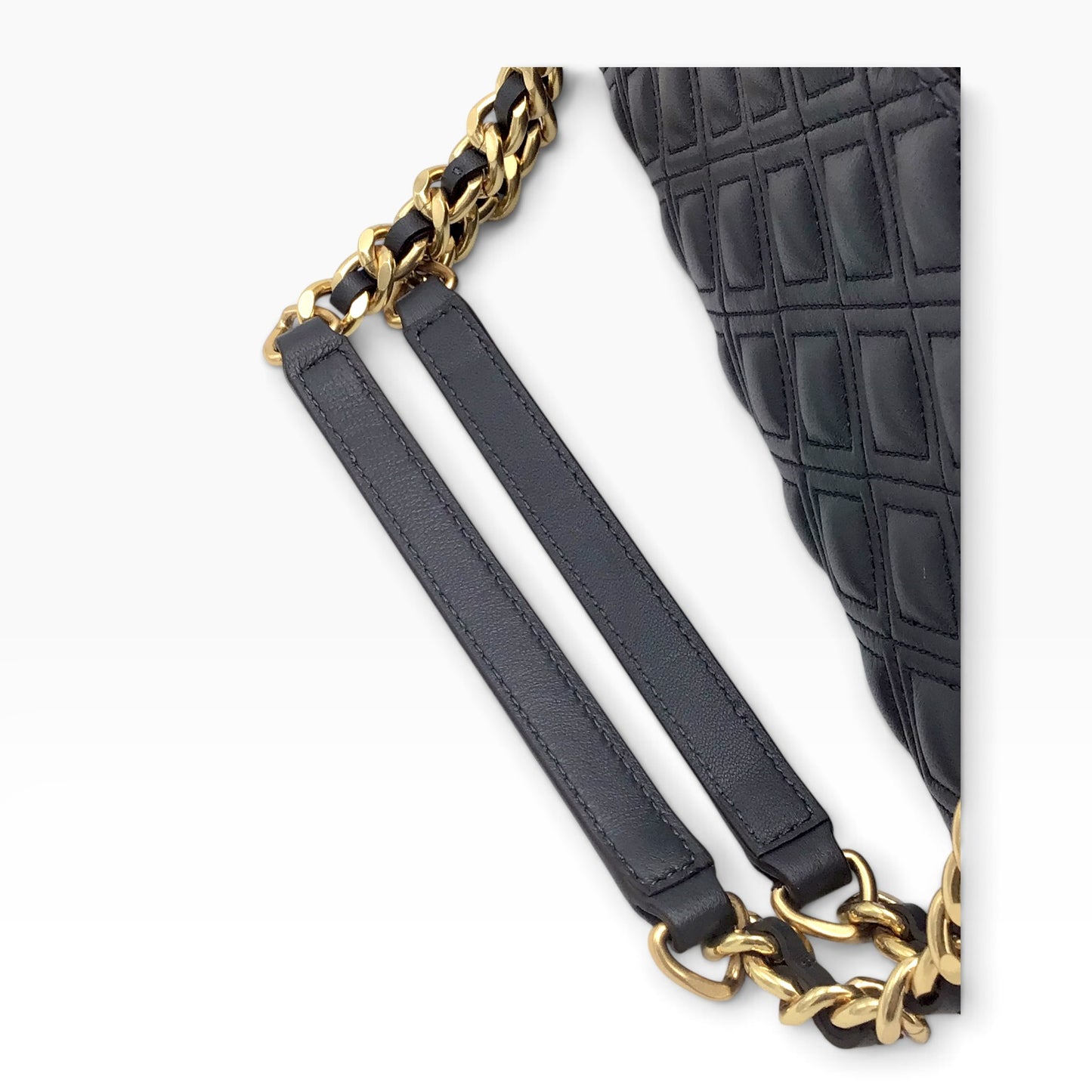 Tory Burch Fleming Overcast Dark Gray Quilted Leather Crossbody Shoulder Bag – Silver Maple 43833 - Gold-Tone Hardware