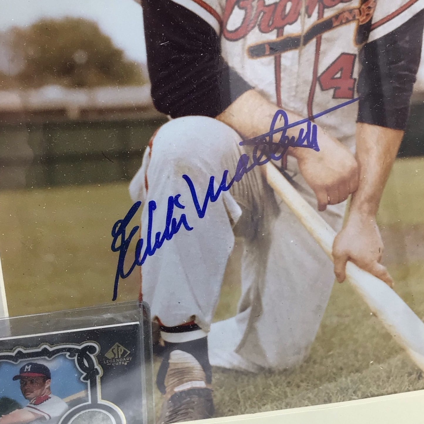 Framed Eddie Mathews Signed Photo