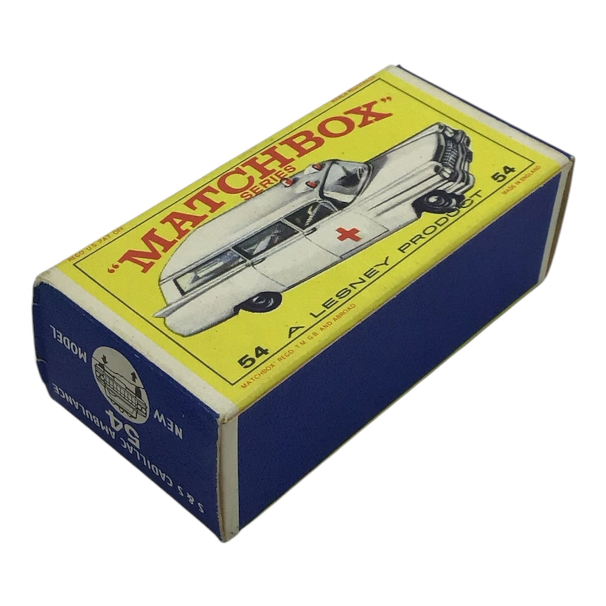 Lesney Matchbox Series #54 S&S Cadillac Ambulance w/ Original Box
