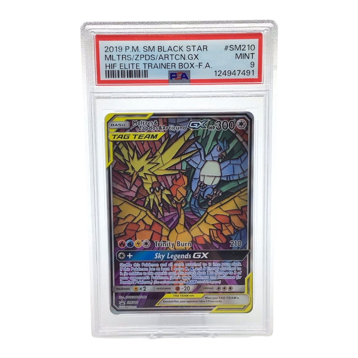 Moltres & Zapdos & Articuno GX #SM210 PSA 9