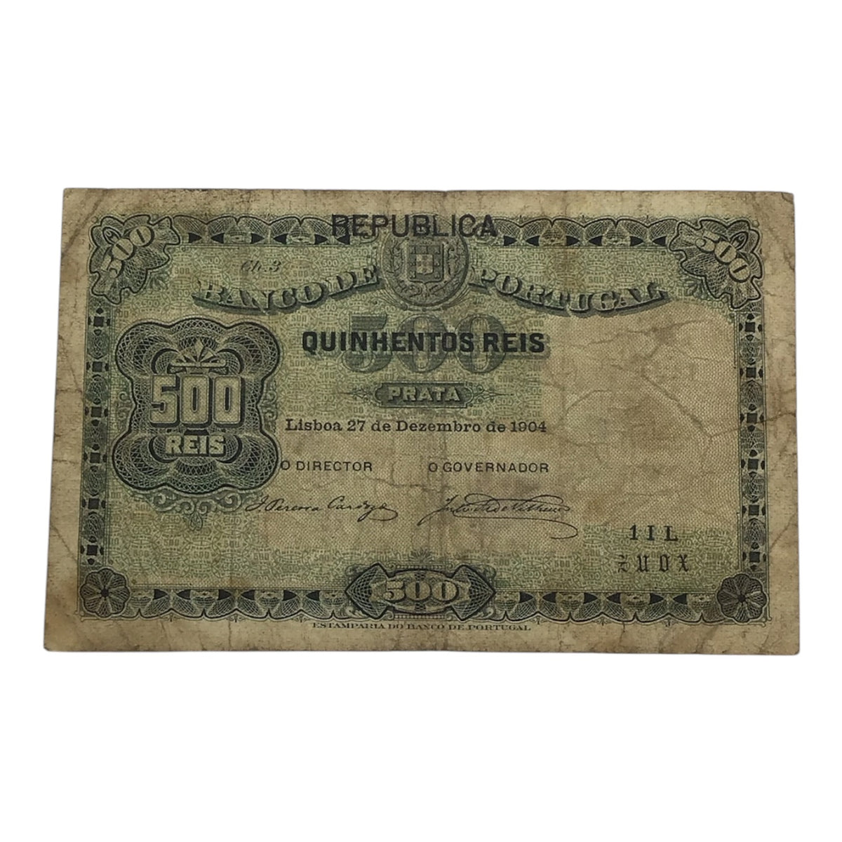 1904 Bank of Portugal 500 Reis Bill