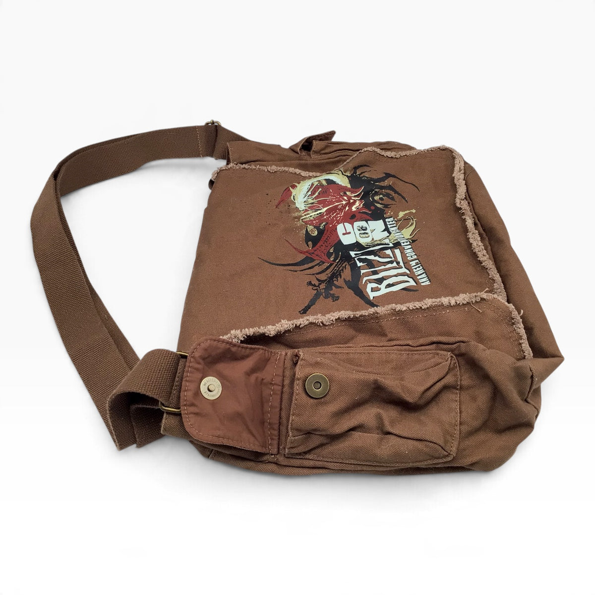BlizzCon 2008 Brown Canvas Messenger Bag – Dragon Fantasy Artwork