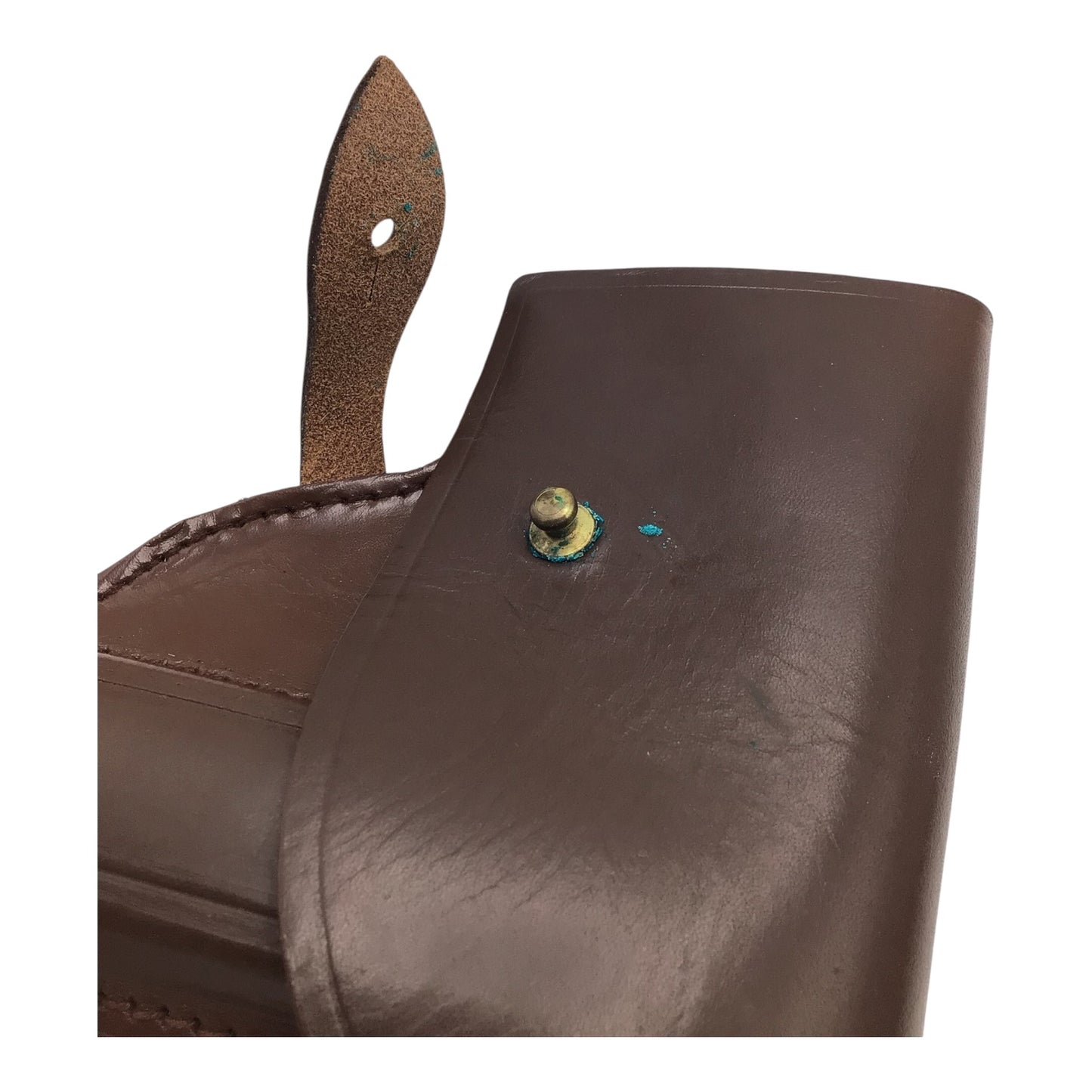 USSR/Russian Military Soviet Army Makarov PM Pistol Belt Holster – 1985 Brown Leather with Safety Strap Lanyard