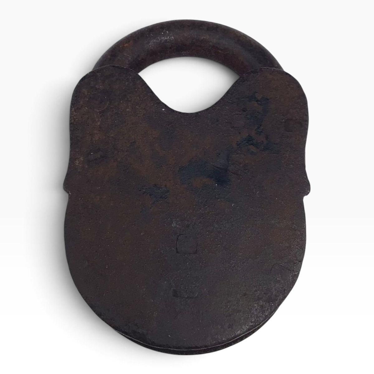 Antique Davenport Mallory & Co. D.M. Heart-Shaped Iron Padlock with Key