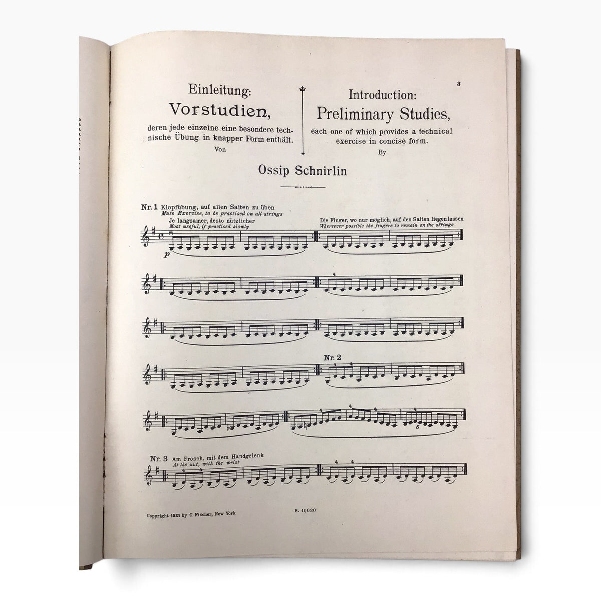 The New Way for Mastering the Violin’s Entire Literature Ossip Schnirlin – Antique 1920s Violin Music Book, Part I