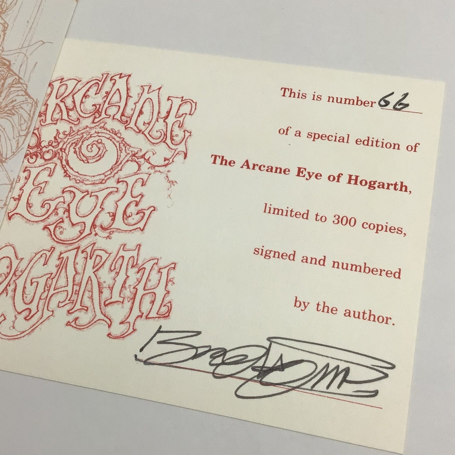 The Arcane Eye of Hogarth Hardcover – Signed & Numbered 66/300
