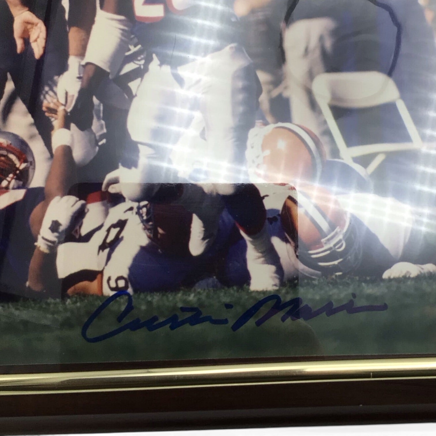 Signed Curtis Martin Photo Plaque with Sports Card