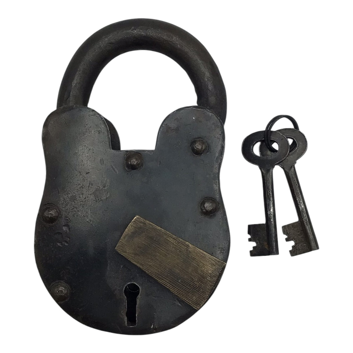 Extra Large Antique Padlock w/ 2 Keys