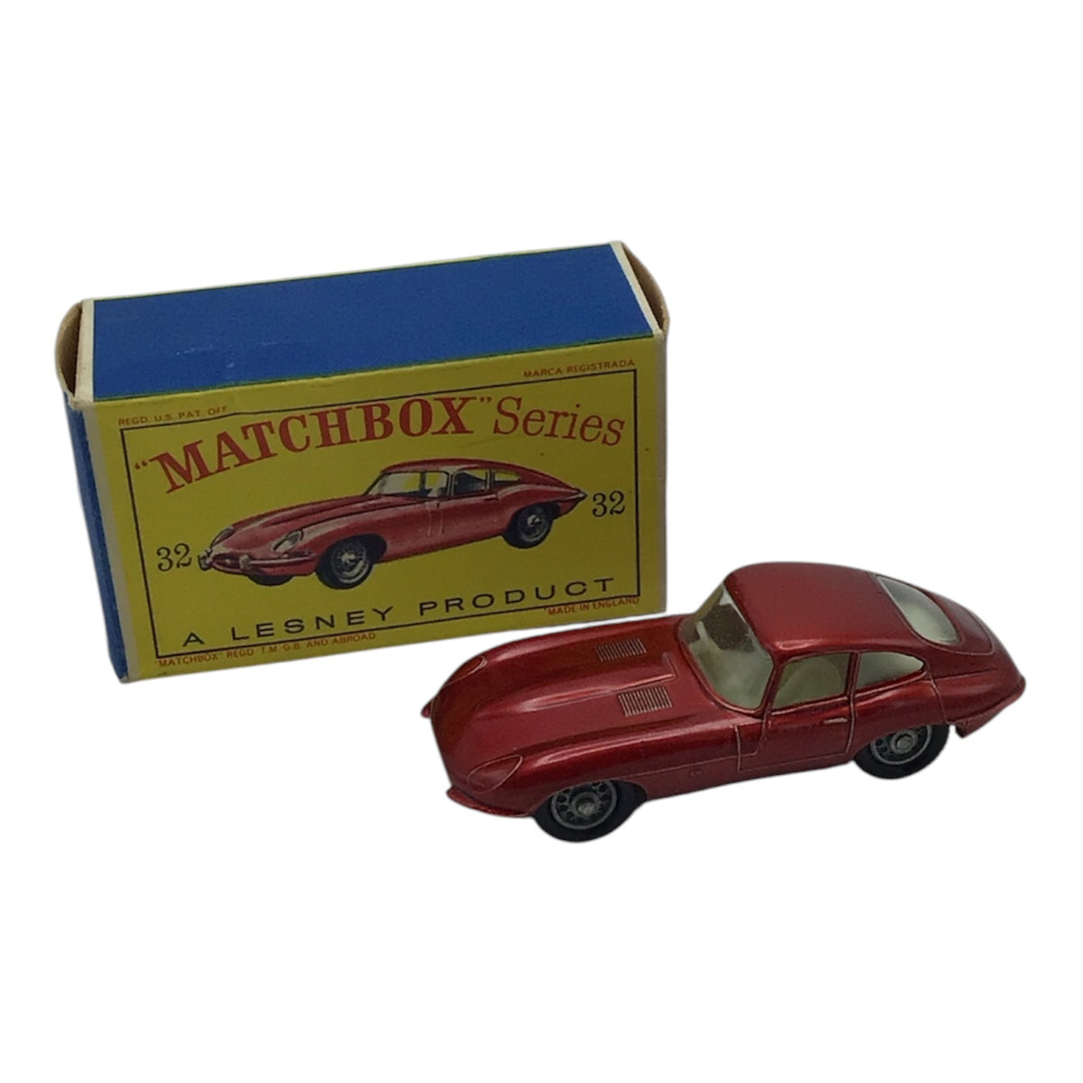 Lesney Matchbox Series #32 E Type Jaguar w/ Original Box