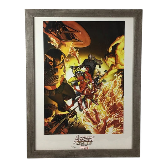 Framed Avengers Invaders Poster Signed by Herb Trimpe - Limited Edition 376/399
