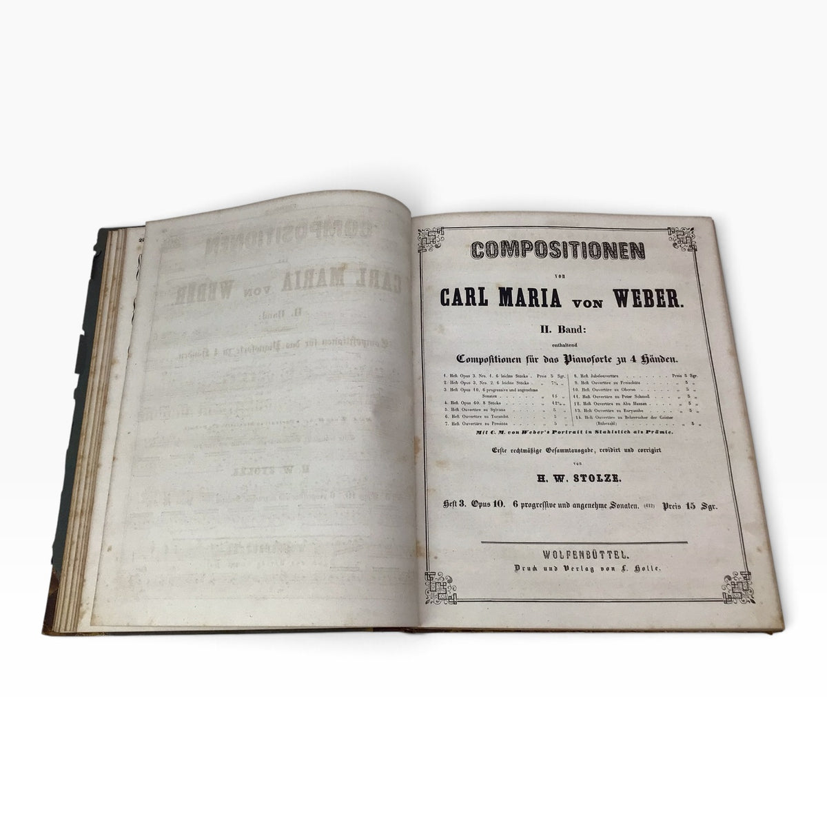 Weber’s Works for Pianoforte Volume 2 – Antique German Piano Music Sheet Book