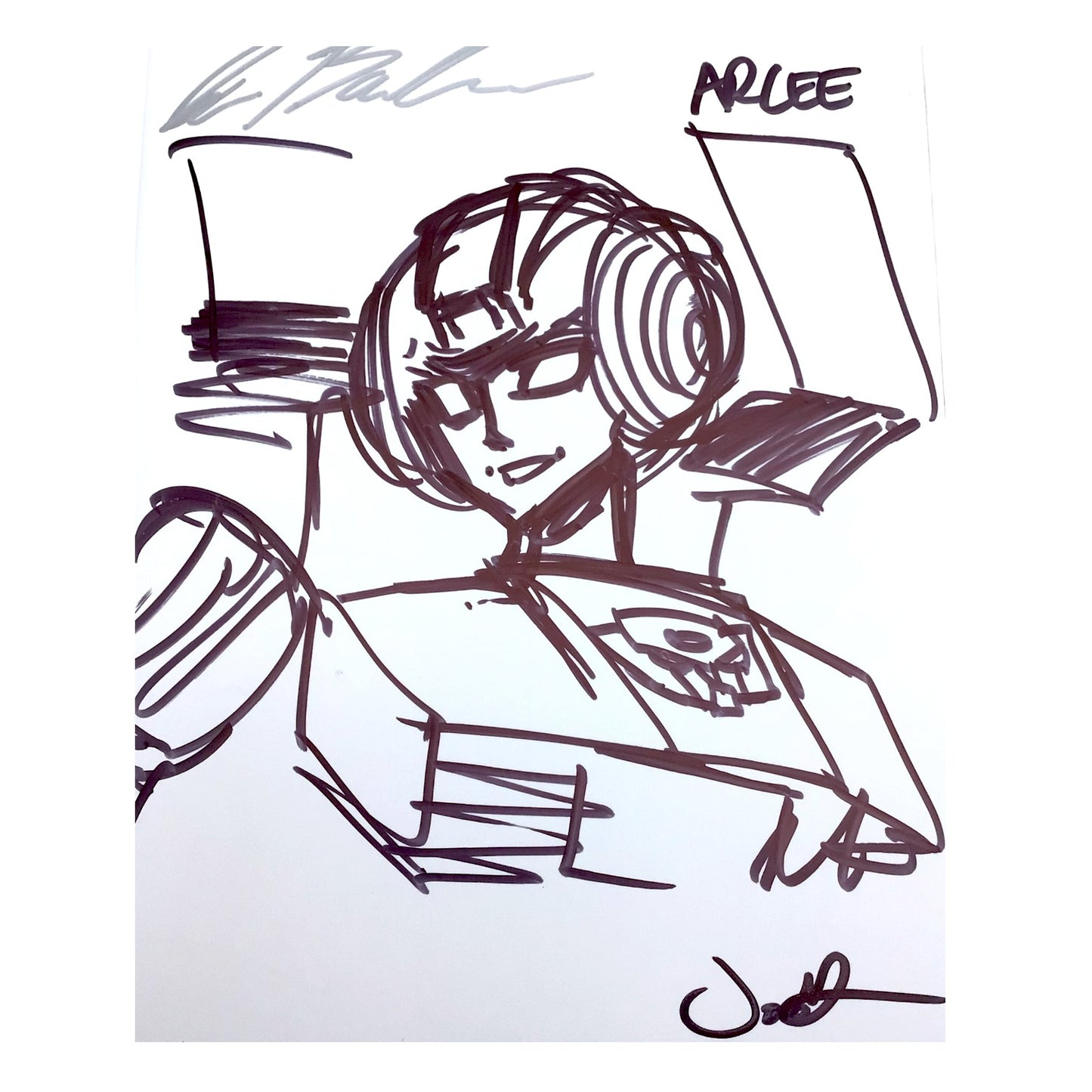 IDW Transformers: Robots in Disguise #1 (2012) – Original Arcee Sketch by Andrew Griffith – Signed by John Barber – Mint